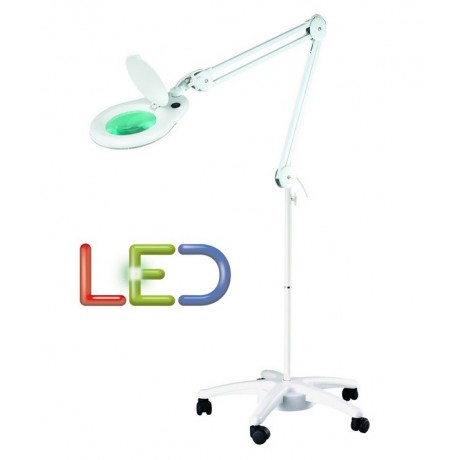 Lupa Articulada de LED para Taller, Oficina, Estetica, Tatuaje, con soporte de pie y ruedas - L03004LED