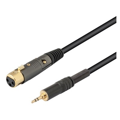 conexión Profesional XLR-Canon hembra a Jack macho estéreo 3,5mm 5.00m - WIR389