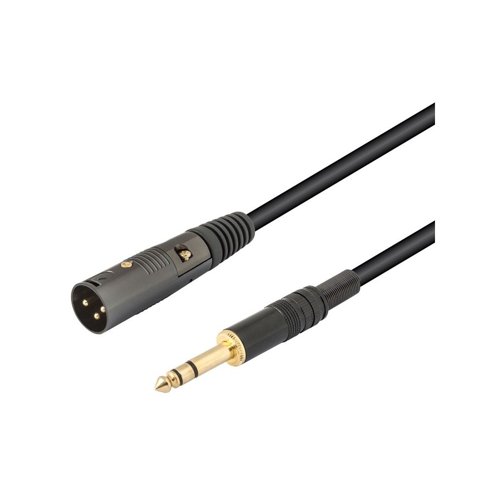 Conexión Profesional XLR-Canon macho a Jack macho estéreo 6,3mm 2.00m de Nimo - WIR390 Conexión Profesional XLR-Canon macho a Jack macho estéreo 6,3mm 2.00m de Nimo - WIR390