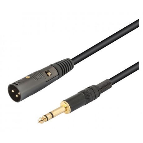 Conexión Profesional XLR-Canon macho a Jack macho estéreo 6,3mm 2.00m - WIR390