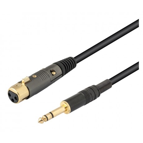 Conexión Profesional XLR-Canon hembra a Jack macho estéreo 6,3mm 2.00m - WIR392