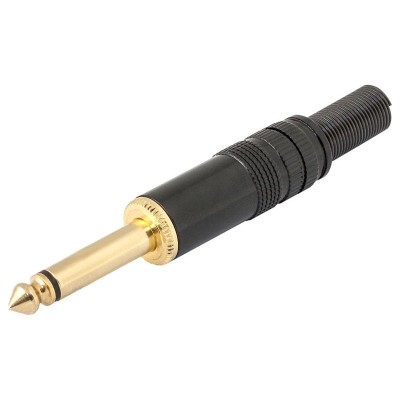 Jack macho mono de 6,3mm negro-dorado (Bolsa de 5 unidades) - CON245