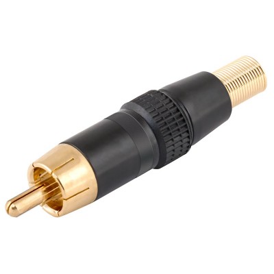 Conector RCA macho aéreo Negro y metálico níquel-oro (5 unidades) de Nimo - CON250