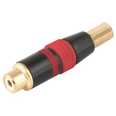 Conector RCA hembra aéreo Rojo y metálico níquel-oro (5 unidades) de Nimo - CON252