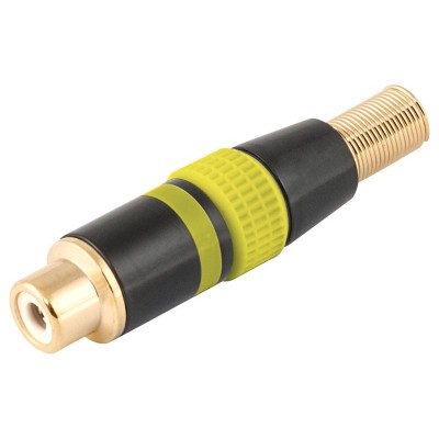 Conector RCA hembra aéreo Negro y metálico níquel-oro (5 unidades) de Nimo - CON253