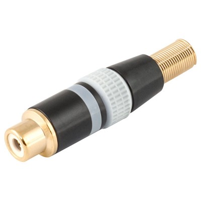 Conector RCA hembra aéreo Blanco y metálico níquel-oro (5 unidades) de Nimo - CON25