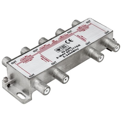 Spliter de TV conectores tipo F con rango 5-2450MHz 1 Entrada 8 salidas - ACTV124