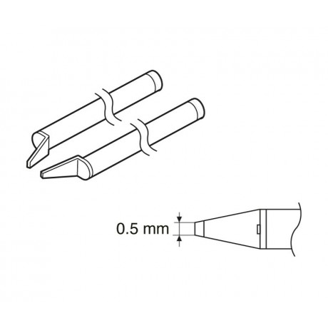 Punta Tip / Chip 0.5L paraFX8804 y HK950 de Hakko - A1577