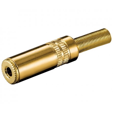 Jack hembra estéreo de 3,5mm dorado metálico (Bolsa de 10 unidades) - CON695