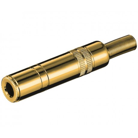 Jack hembra estéreo de 6,3mm dorado metálico (Bolsa de 10 unidades) - CON696