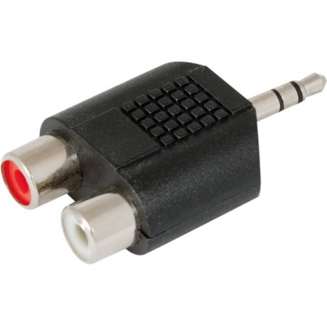 Adaptador Jack macho estéreo de 3,5mm a 2 hembras RCA (Bolsa de 10 unidades) - CON317