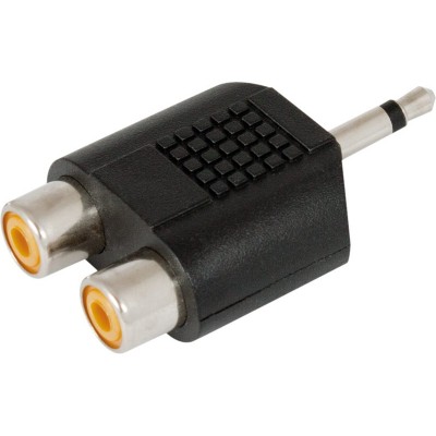 Adaptador Jack macho mono de 3,5mm a 2 hembras RCA (Bolsa de 10 unidades) - CON318