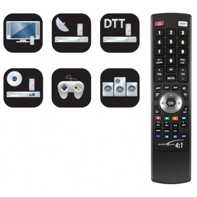 MAN2036 Mando Nimo universal para televisión programable por PC 4 en 1 Deluxe