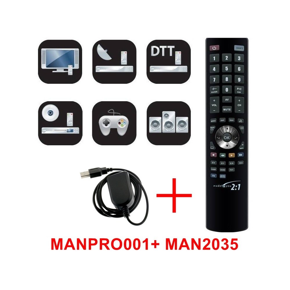 MAN2035 Programador NIMO-GBS para mandos a distancia + Mando programable  por PC (2 en 1) - MANPRO001+ MAN2035
