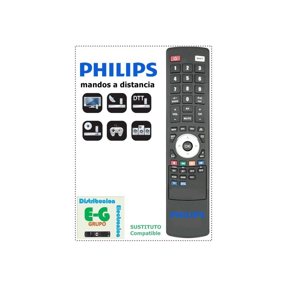 Mando a distancia Universal para TV Digital/DVD/AUX, repuesto de mando a  distancia, accesorios de vídeo para el hogar para Philips DVD/AUX -  AliExpress