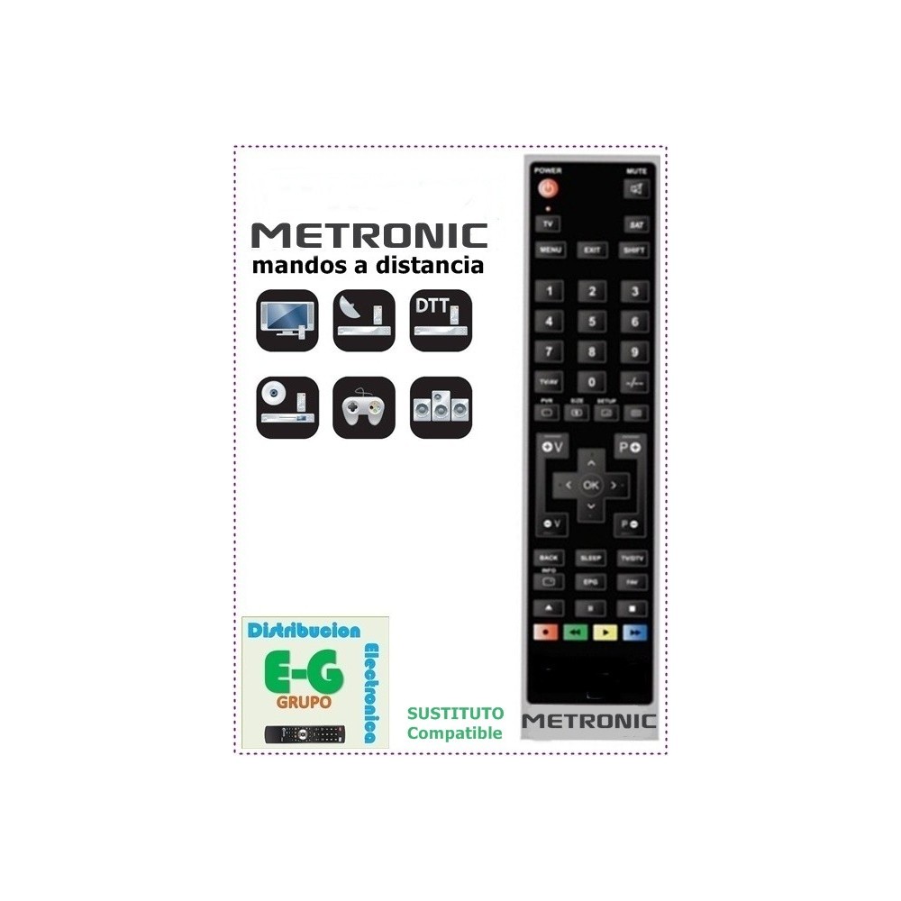 Metronic TCDE ZAP4 - Mando a distancia universal para TV, TDT, DVD y SAT,  color negro : : Electrónica