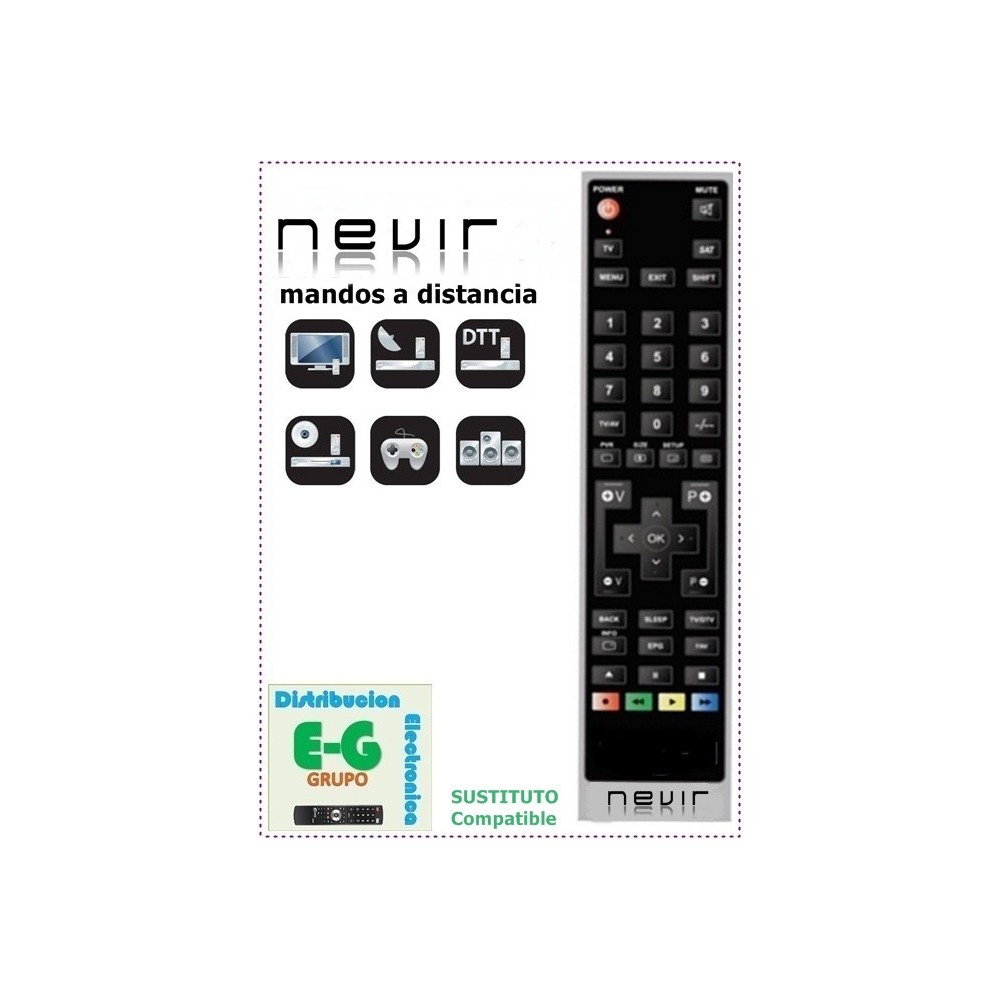 Muvip Serie Large Mando a Distancia Universal Smart TV - Combina 4 Aparatos  en1 TV, DVD, Blu-Ray, Satelite Mandos a Distancia TV / Imagen Informática 