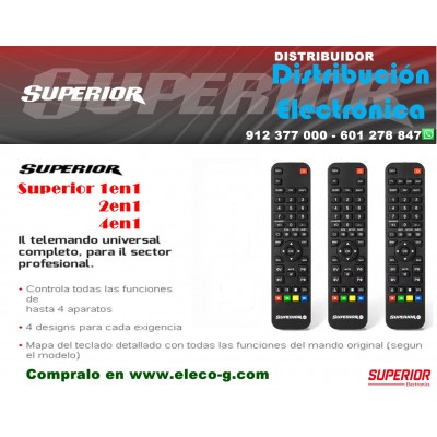 SUPERIOR 2EN1 Mando para televisión programables por PC + USB IR (Lote 12 Mandos+ 1 Programador)