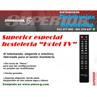 HOTEL TV Superior Mando para Hotel SIMPLIFICADO para televisión programable por PC