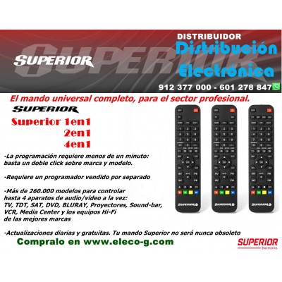 SUPERIOR 4en1 Mando Superior para televisión programable por PC 4:1