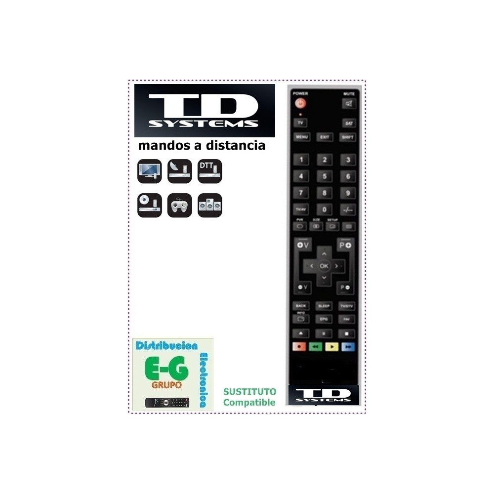 Nuevo Reemplazado TD Systems TV Mando a Distancia K24DLH8FS K32FMN9GT  K50DLG8F 899-550-20MUS K50DLH8F K55DLM8US K50DLH8US K55DLG8US : :  Electrónica