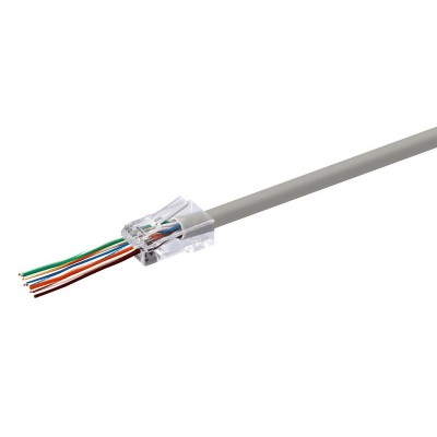 Conector RJ45 tipo "Easy" UTP CAT6 transparente (Bolsa 100 unidades) de Nimo - CON1051