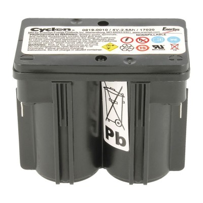 0819-0010 Batería de plomo cilíndrica cyclon 4.0V/2.5Ah