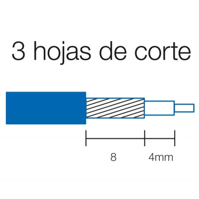 Pelacables para coaxiales por rotación y 3 Cuchillas de Acero SK5 Cuerpo plástico ABS de Proskit - CP-507