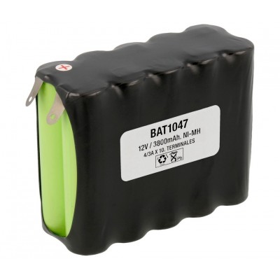 Pack de Batería de reemplazo 12V/3800mAh NI-MH - 4/3A x 10 Tipo Flasco