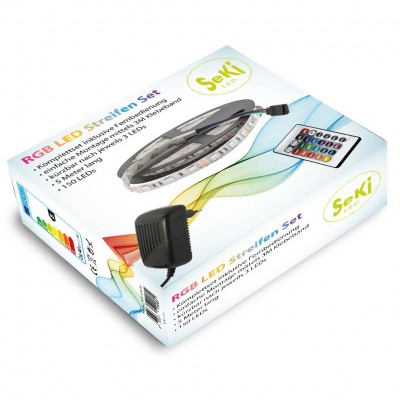 TIRA LED RGB SET con RGB 150 LEDs, controlador y fuente de alimentación