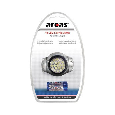 LIN061 Linterna de Diadema para cabeza 19 LED de Arcas (2 unidades)