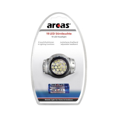 LIN061 Linterna de Diadema para cabeza 19 LED de Arcas (2 unidades)