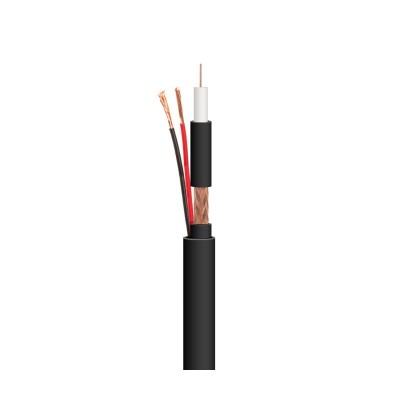 WIR9062 - Cable Coaxial RG59 75 Ohm + alimentación, carrete 100m Negro de Nimo