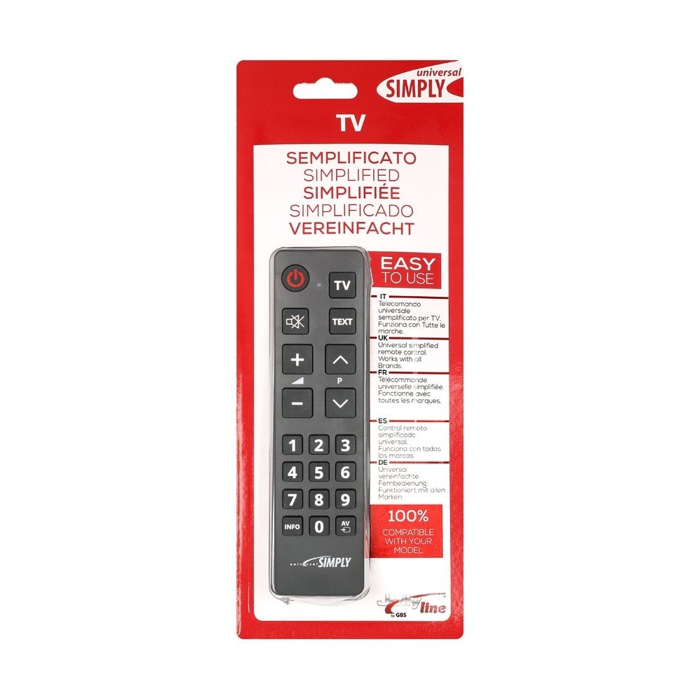 Mando universal simplificado de TV con botones grandes - Simply