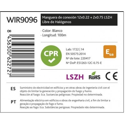 Rollo de Cable para alarma y portero libre de Halógenos LSZH y CPR - WIR9096