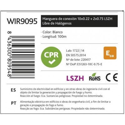 Rollo de Cable para alarma y portero libre de Halógenos LSZH y CPR - WIR9095
