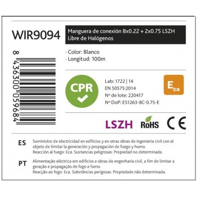 Rollo de Cable para alarma y portero libre de Halógenos LSZH y CPR - WIR9094