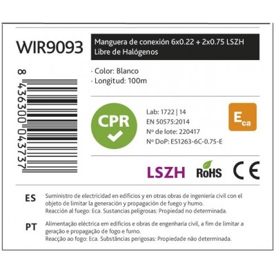 Rollo de Cable para alarma y portero libre de Halógenos LSZH y CPR - WIR9093
