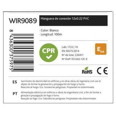 Rollo de Cable para alarma y portero con CPR - WIR9089