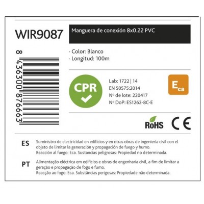 Rollo de Cable para alarma y portero con CPR - WIR9087