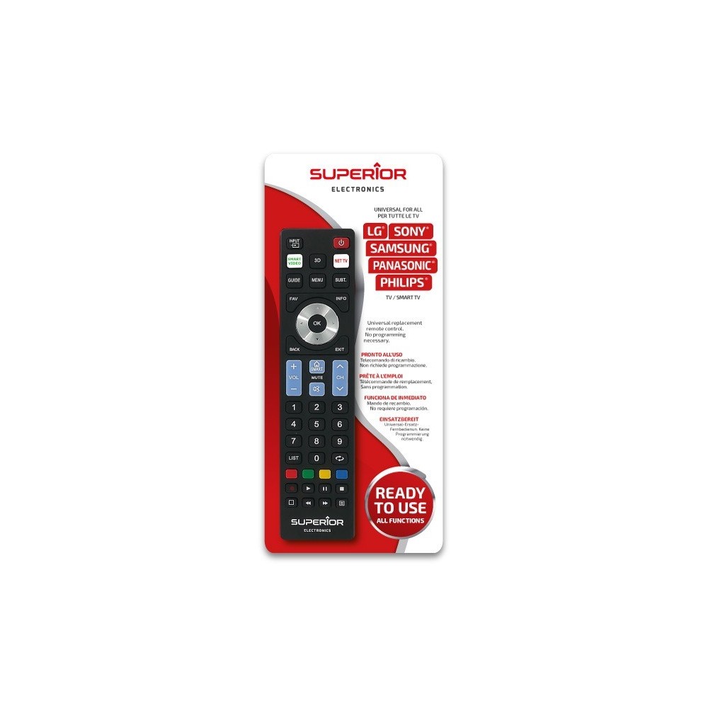 Mando Universal Preprogramado para Televisores LG, Samsung, Sony, Philips y  Panasonic SMART