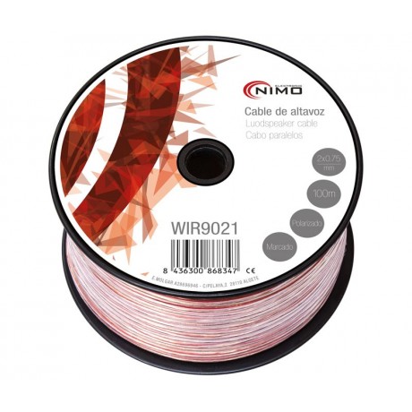 Rollo de cable de altavoz 2x0,50mm Rojo/Negro 100m de Nimo - WIR9010