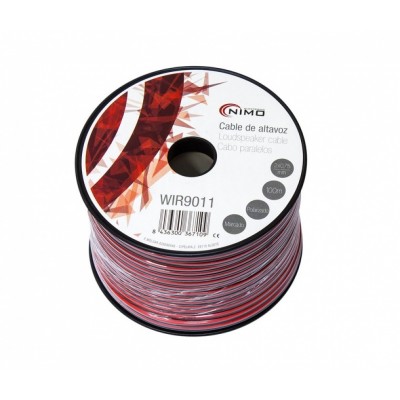 Rollo de cable de altavoz 2x0,75mm Rojo/Negro 100m de Nimo - WIR9011