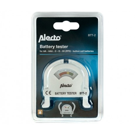 Tester-Comprobador de baterías AA, AAA, C, D y 9V de Alecto -  BTT-2