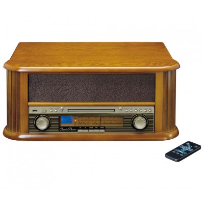 TCD-2550 Tocadiscos retro con caja de madera, altavoces, CD y USB de Lenco