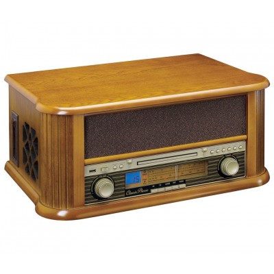 TCD-2550 Tocadiscos retro con caja de madera, altavoces, CD y USB de Lenco