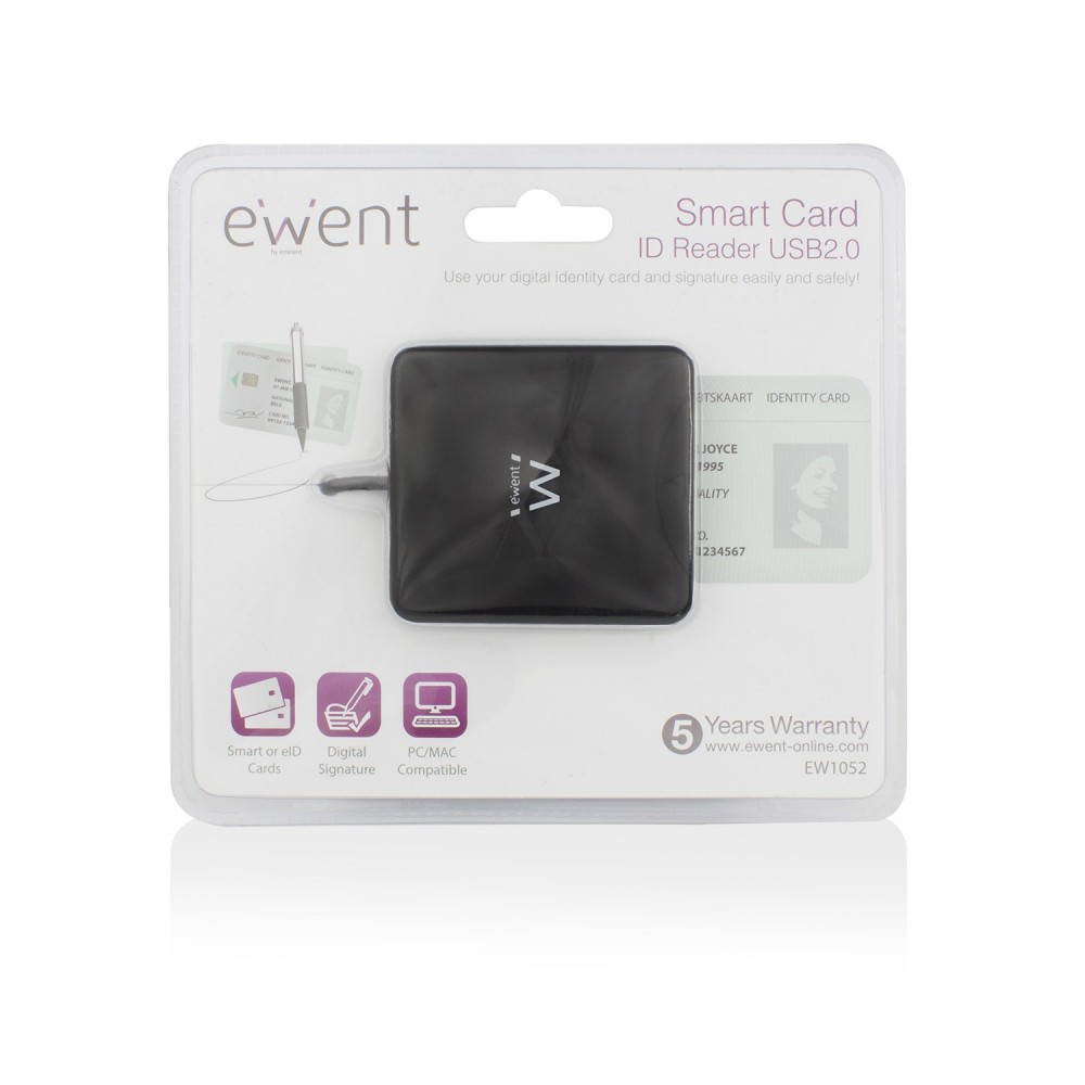 Lector de DNI Electronico Smart Card ISO7816 Negro