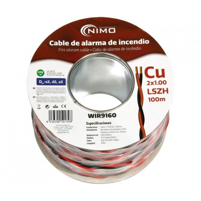 Rollo de Cable trenzado para alarma de incendio Cu 100m - WIR9160