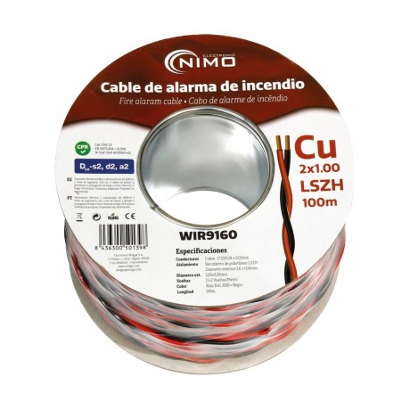 Rollo de Cable trenzado para alarma de incendio Cu 100m - WIR9160