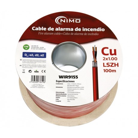 Rollo de Cable blindado para alarma de incendios Cu 100m - WIR9155